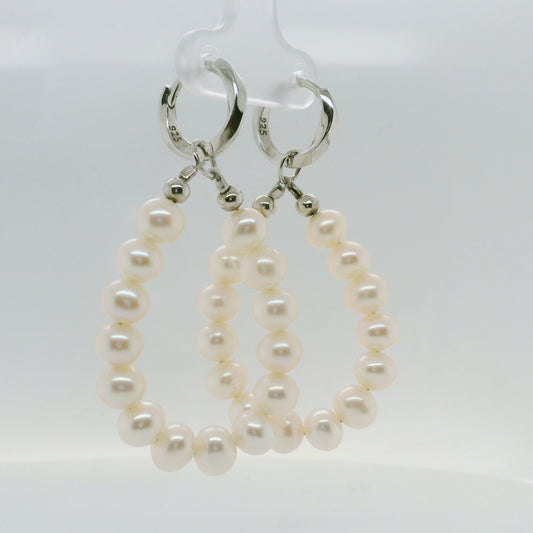 Pearl String Hoop Earring