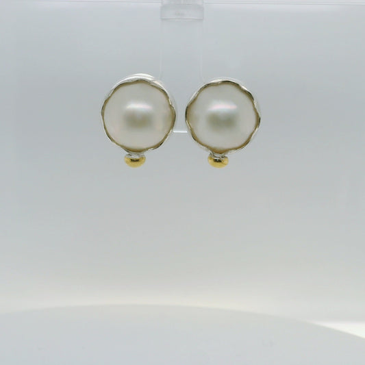Two-Tone Mabe Pearl Earrings