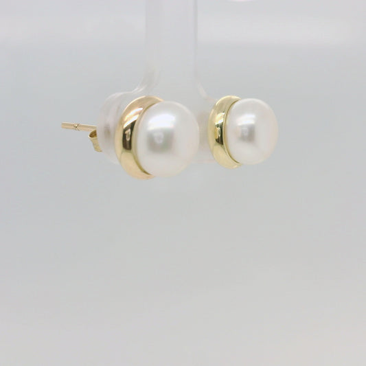 Gold Pearl Studs