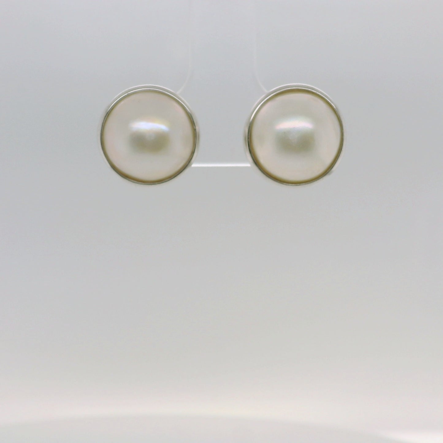 White Mabe Pearl Studs