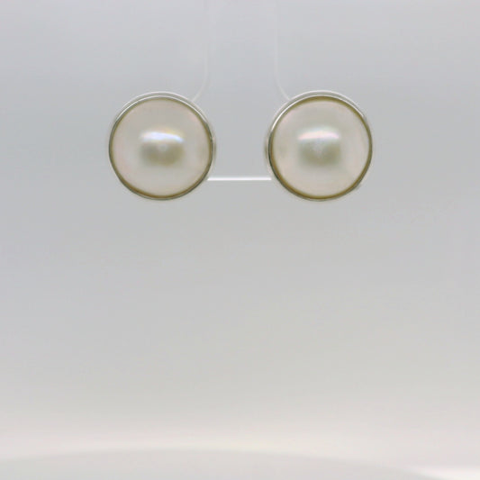 White Mabe Pearl Studs