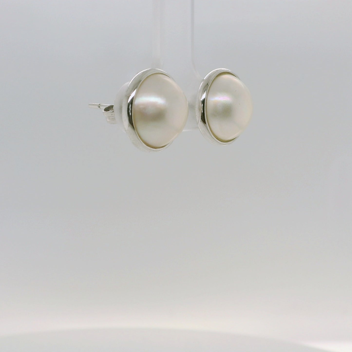 White Mabe Pearl Studs