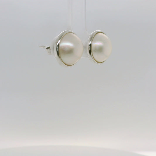 White Mabe Pearl Studs