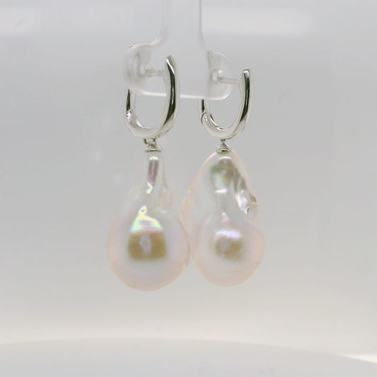 Silver Baroque Pearl Drops