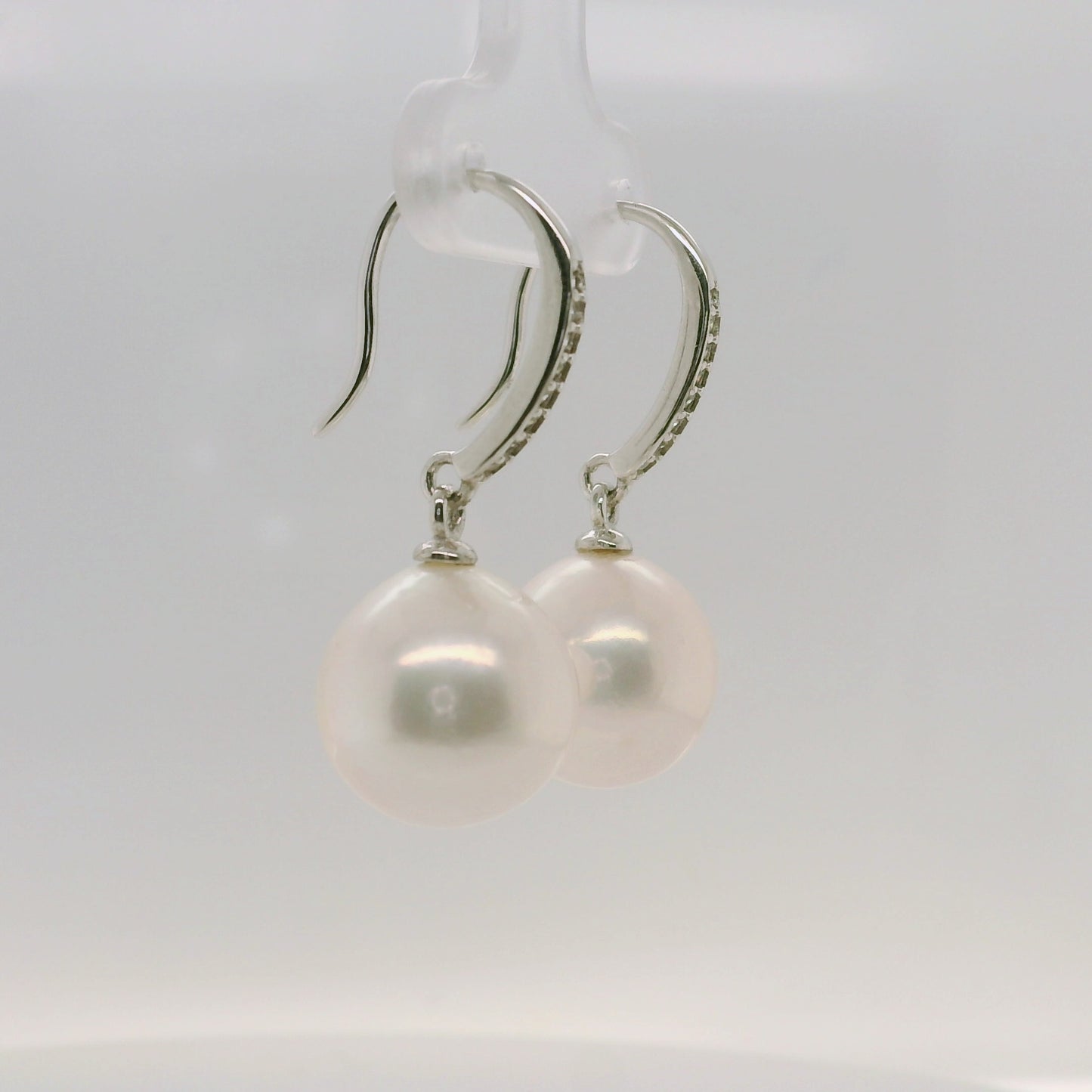 Pearl & CZ Drop Earring