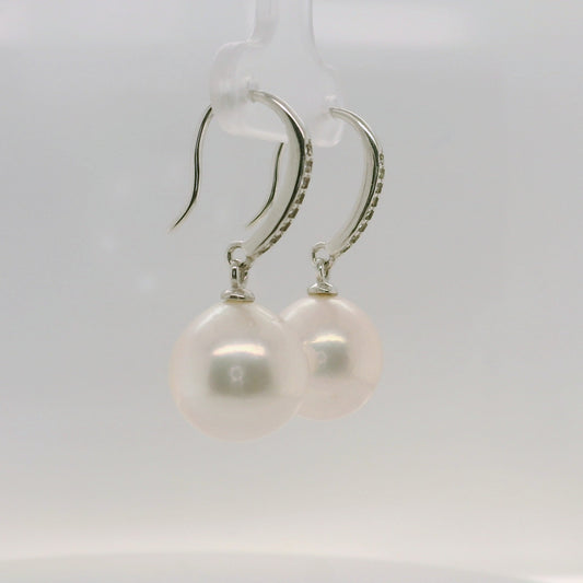 Pearl & CZ Drop Earring