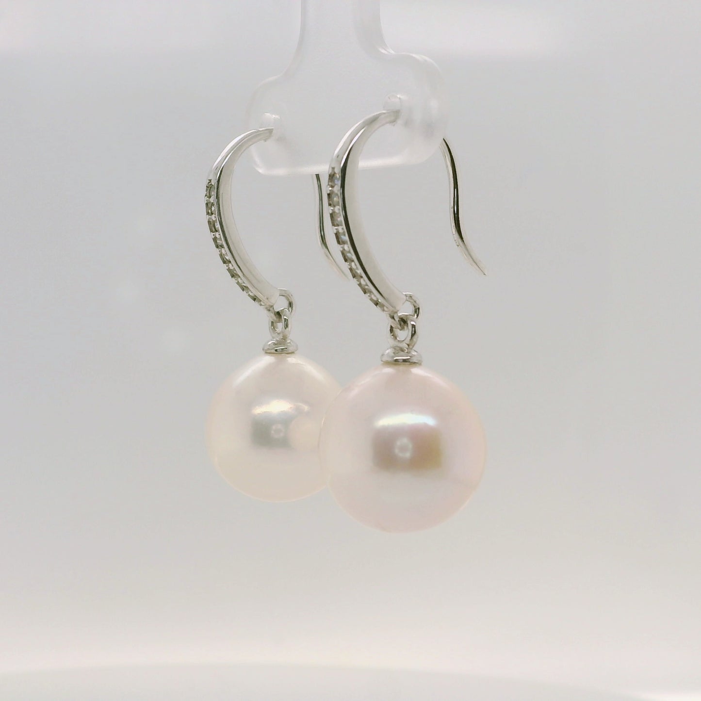 Pearl & CZ Drop Earring