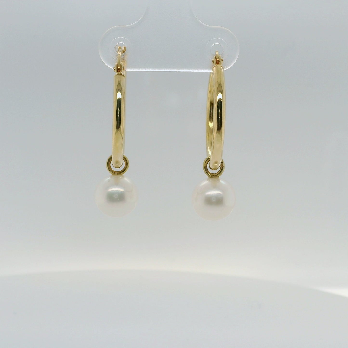 Gold Pearl Hoop Earrings