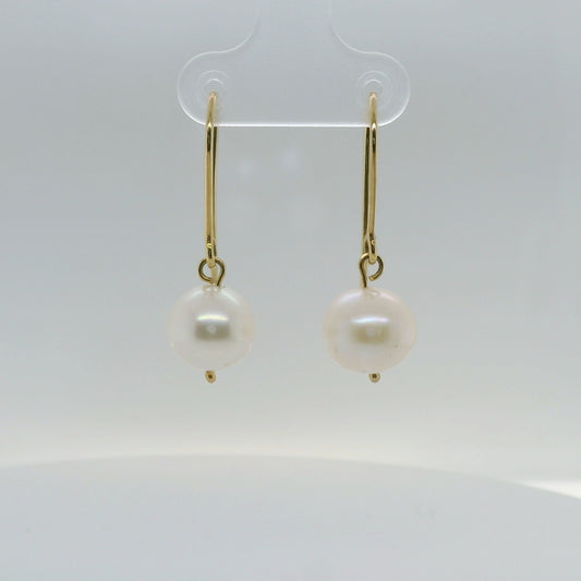 Gold Pearl Drop Earring