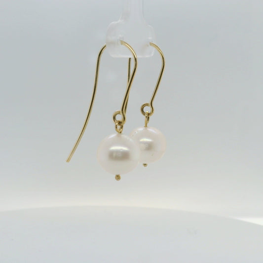 Gold Pearl Drop Earring