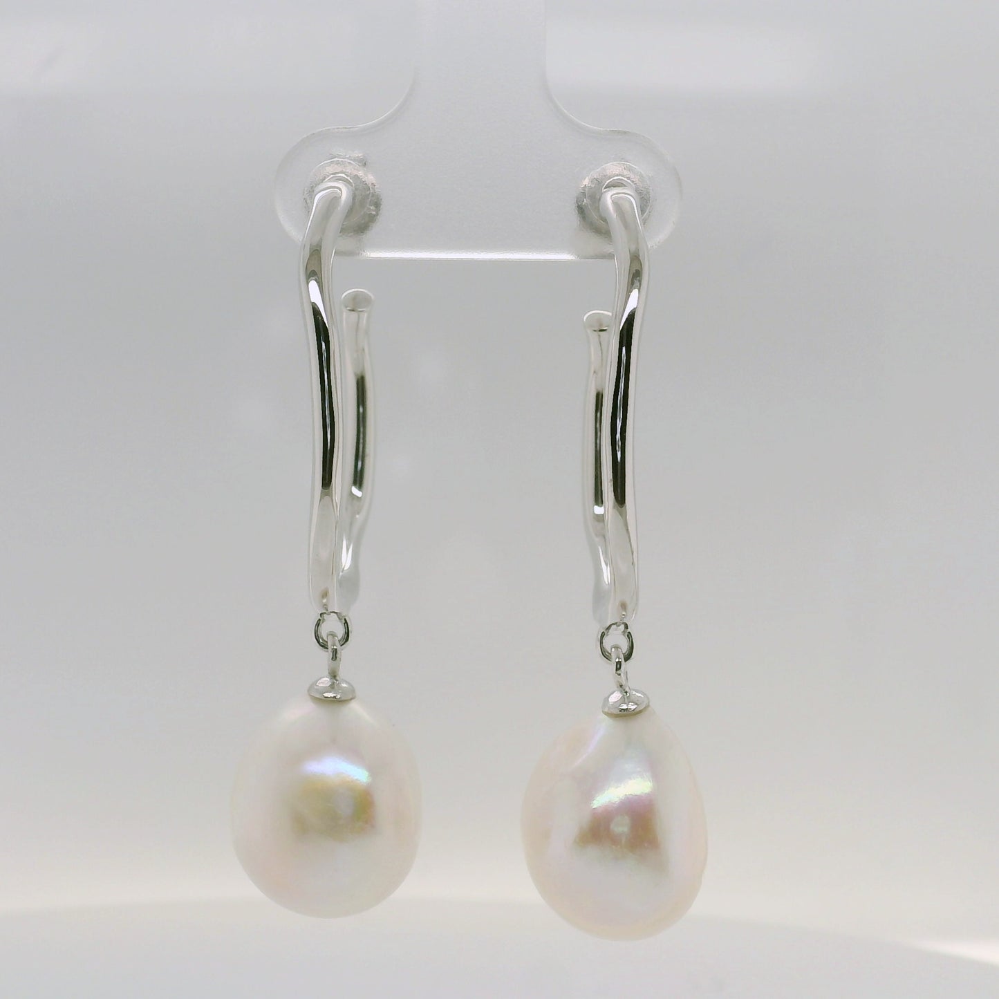 Pearl Drop Hoops