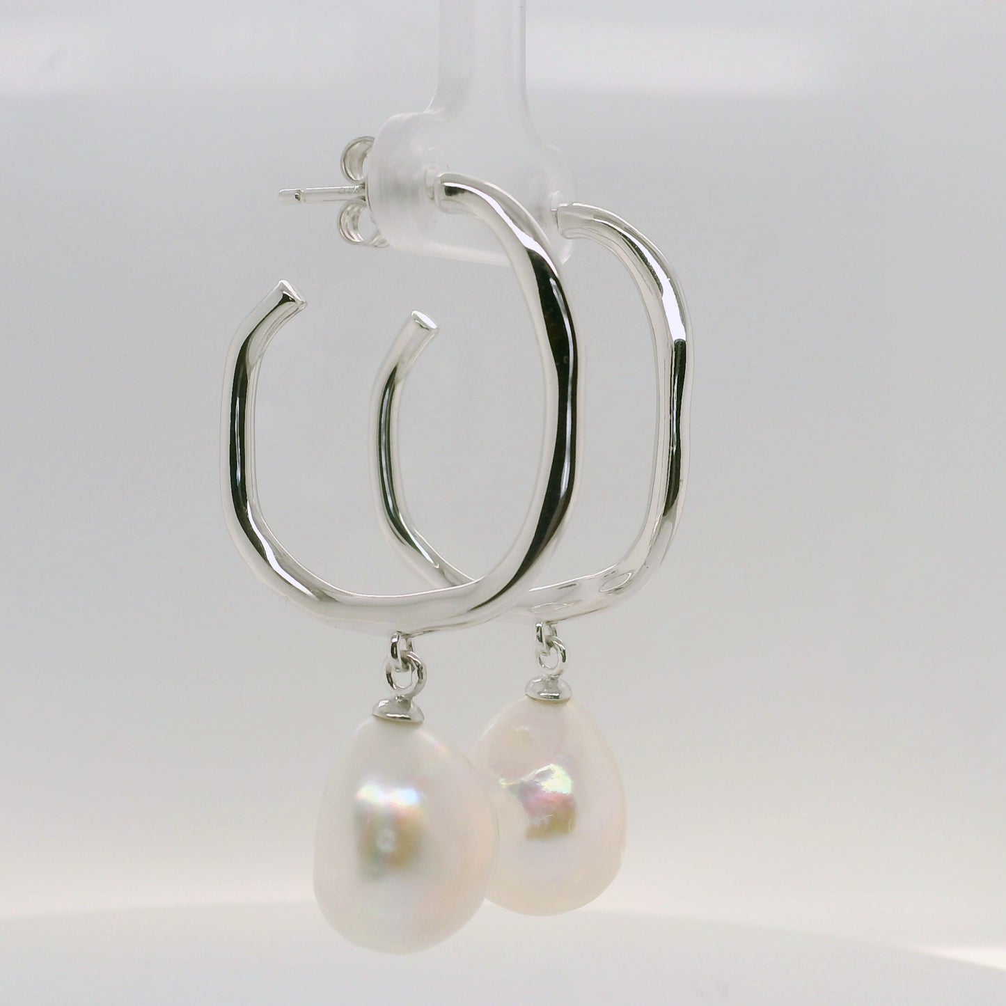 Pearl Drop Hoops