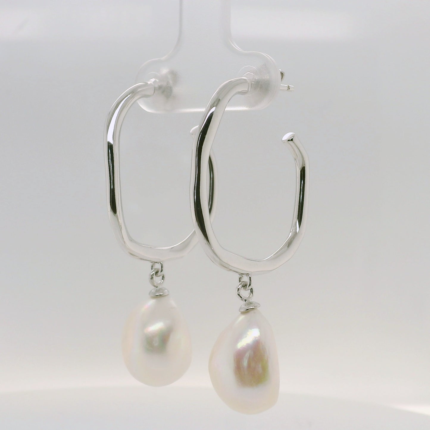 Pearl Drop Hoops