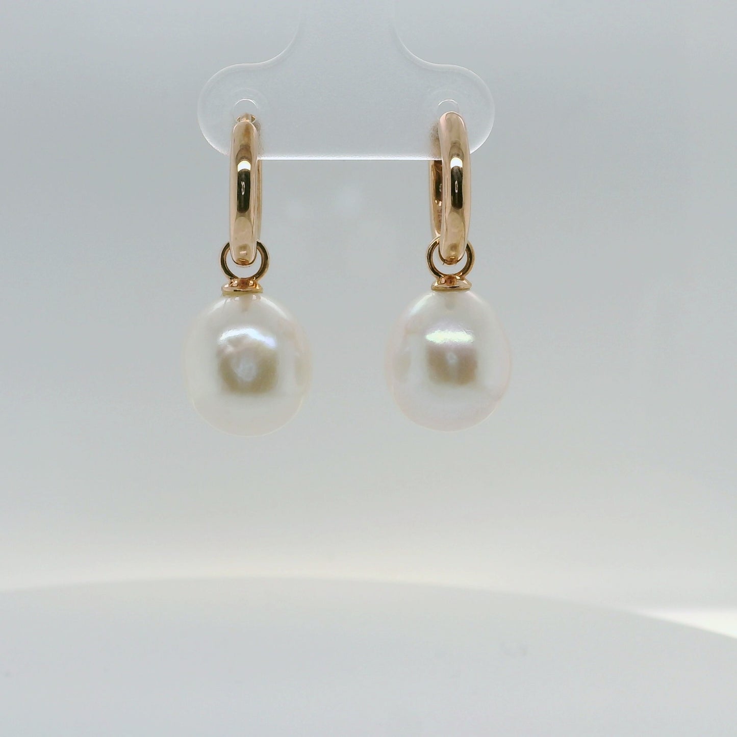 Rose Gold Pearl Huggies