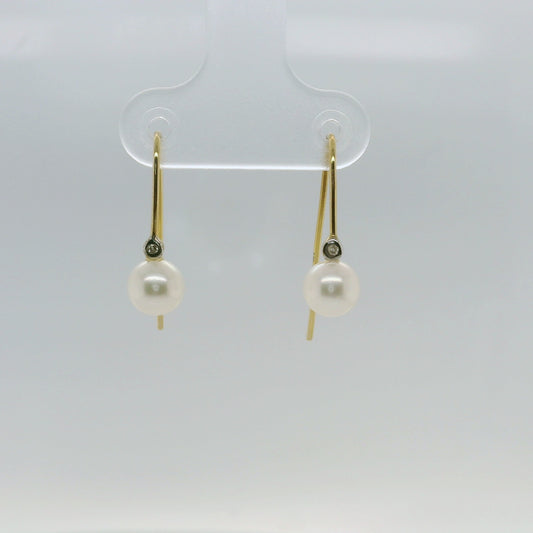 Pearl & Diamond Drop Earring