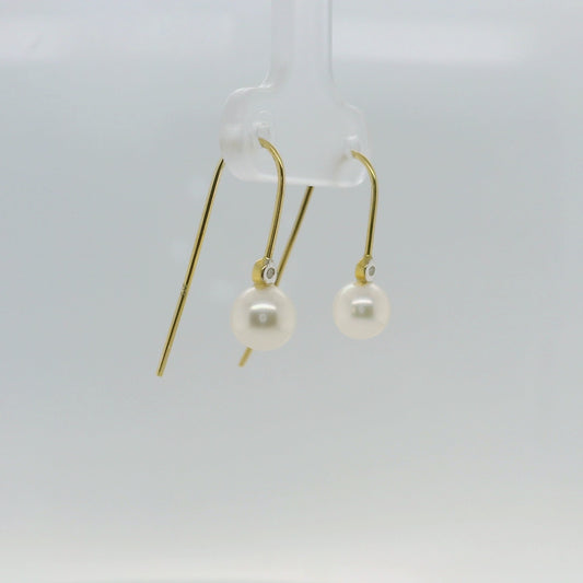 Pearl & Diamond Drop Earring