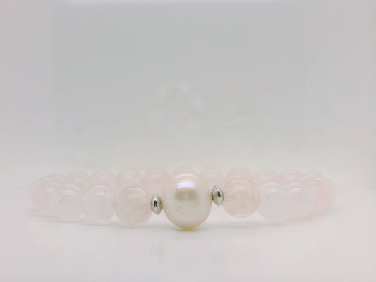 Rose Quartz & Pearl Bracelet