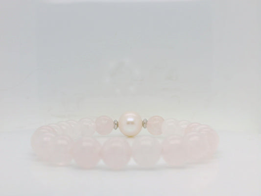 Rose Quartz & Pearl Bracelet