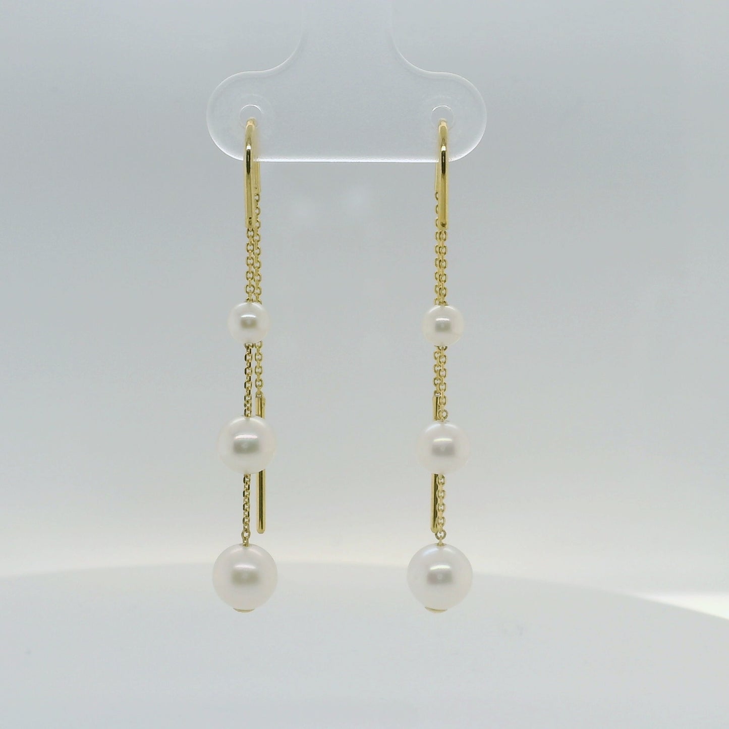Gold & Pearl Threader Drop Earrings