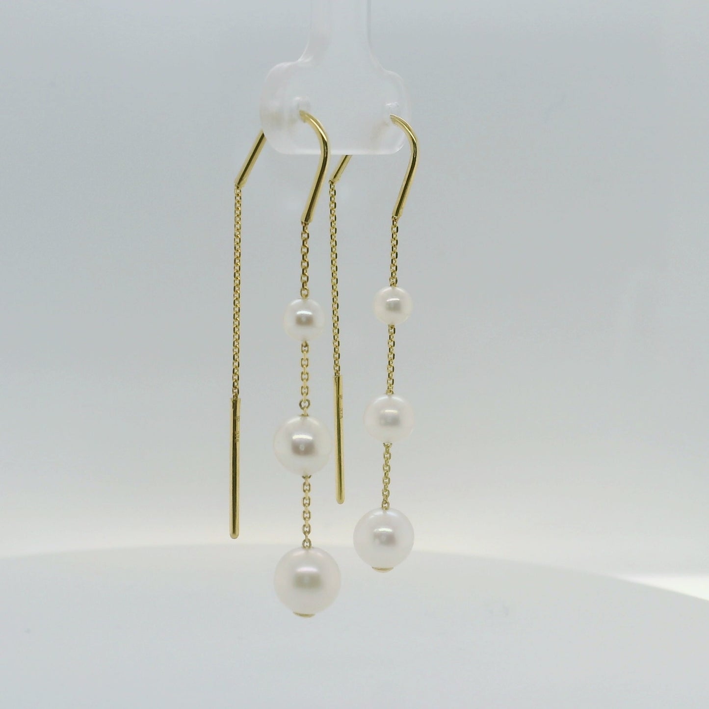 Gold & Pearl Threader Drop Earrings