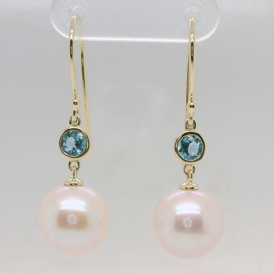 Pearl & Topaz Drop Earrings