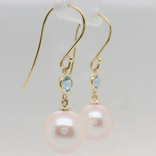 Pearl & Topaz Drop Earrings