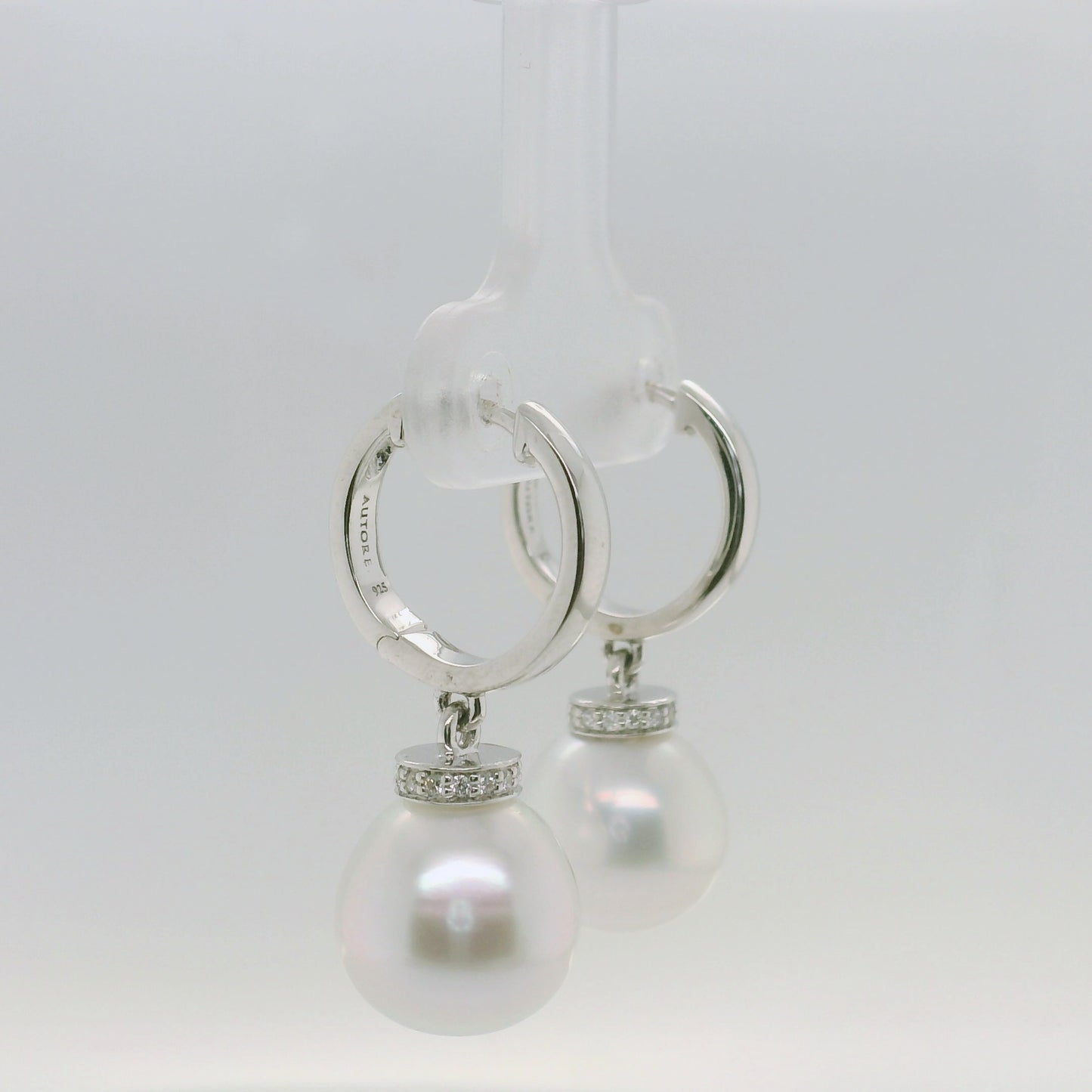 Silver South Sea Pearl Huggies
