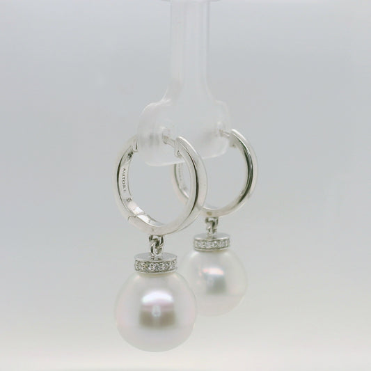 Silver South Sea Pearl Huggies