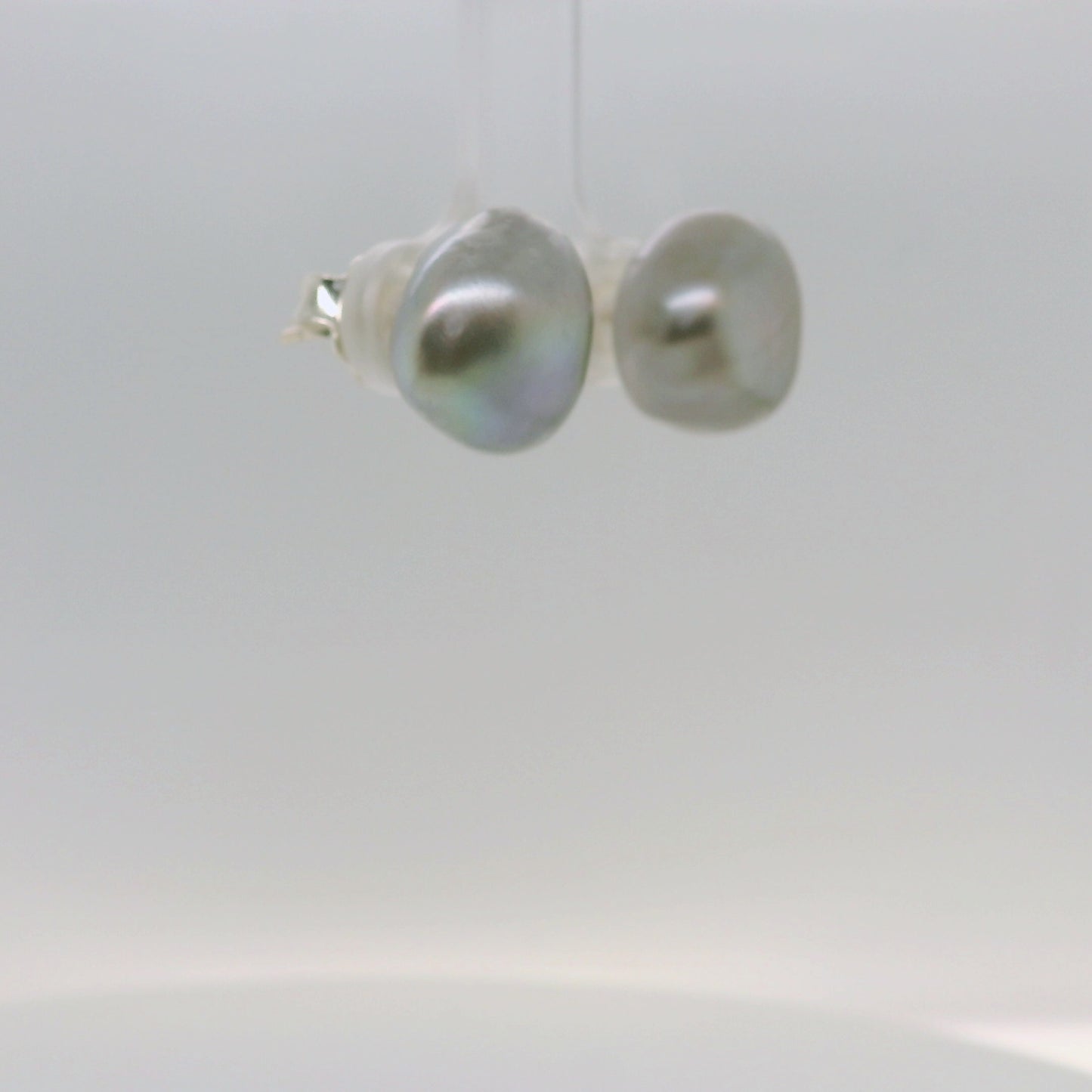 Dyed Grey Freshwater Pearl Studs
