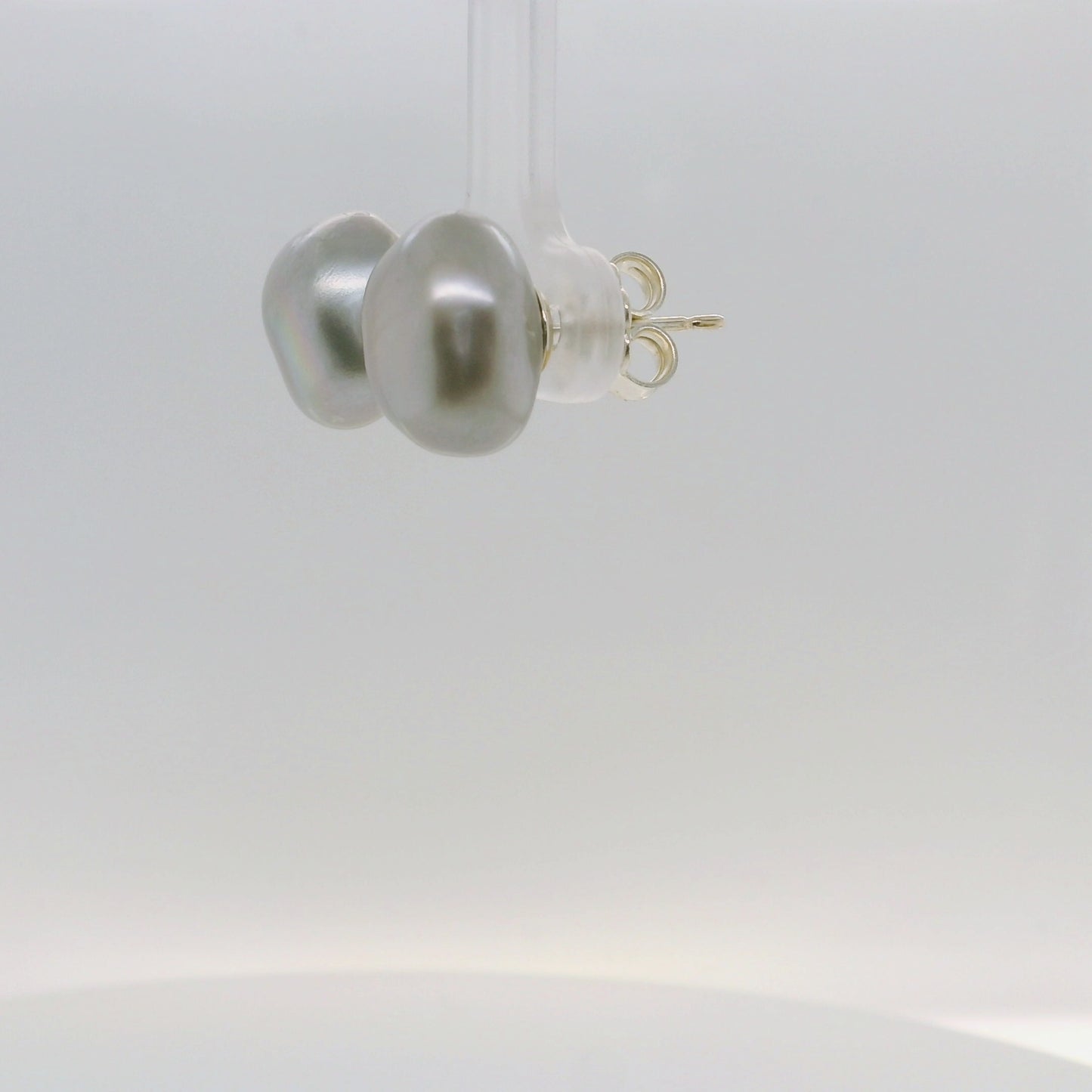 Dyed Grey Freshwater Pearl Studs