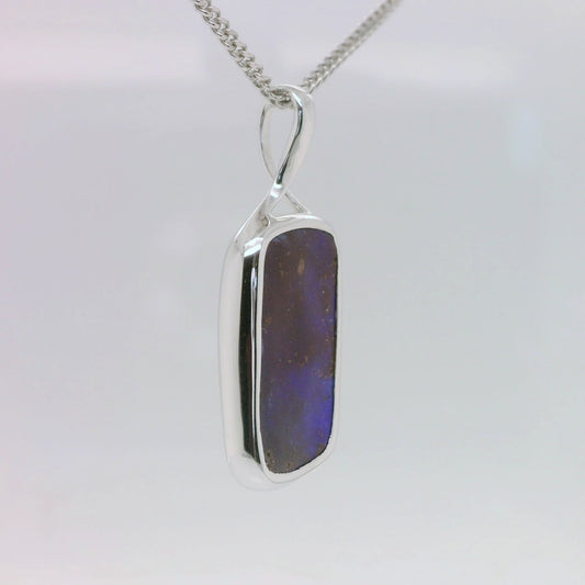 Rectangle Boulder Opal Pendant