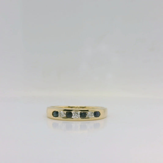 Sapphire Diamond Channel Ring