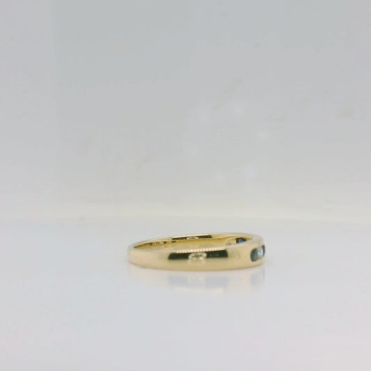 Sapphire Diamond Channel Ring