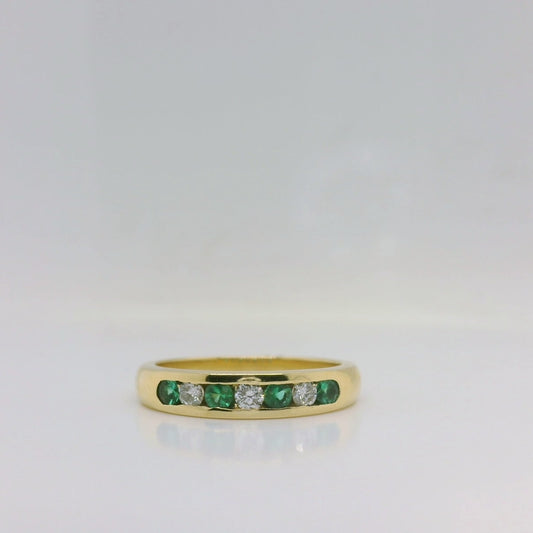 Emerald Diamond Channel - 18ct