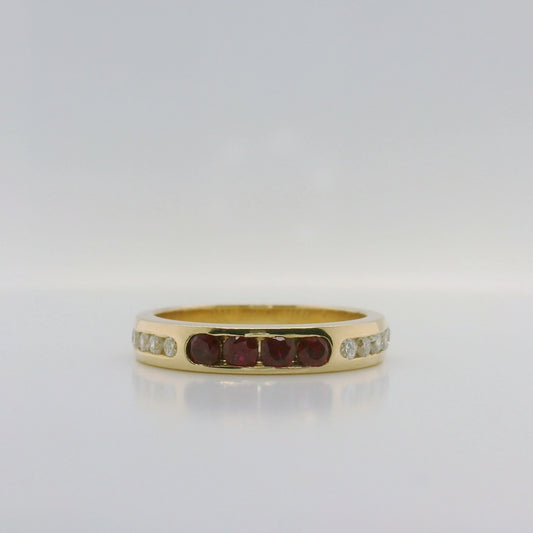 Ruby & Diamond Sectional Channel Set Ring