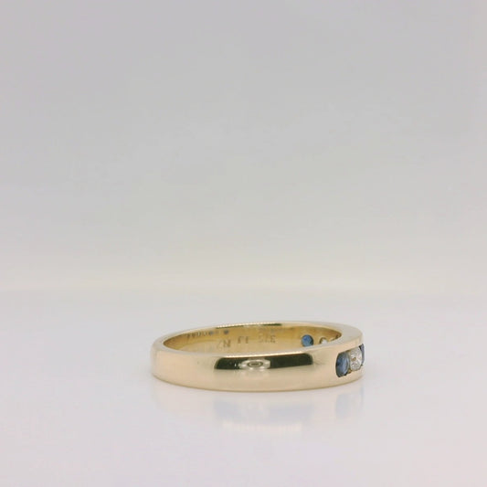 Sapphire & Diamond Channel Set Ring