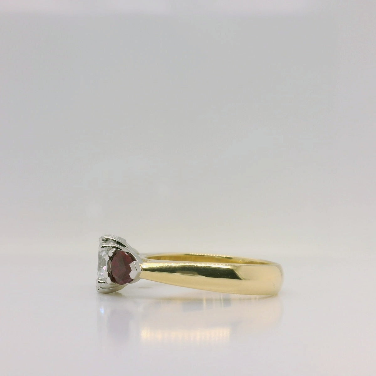 Ruby & Lab Diamond Three Stone Ring