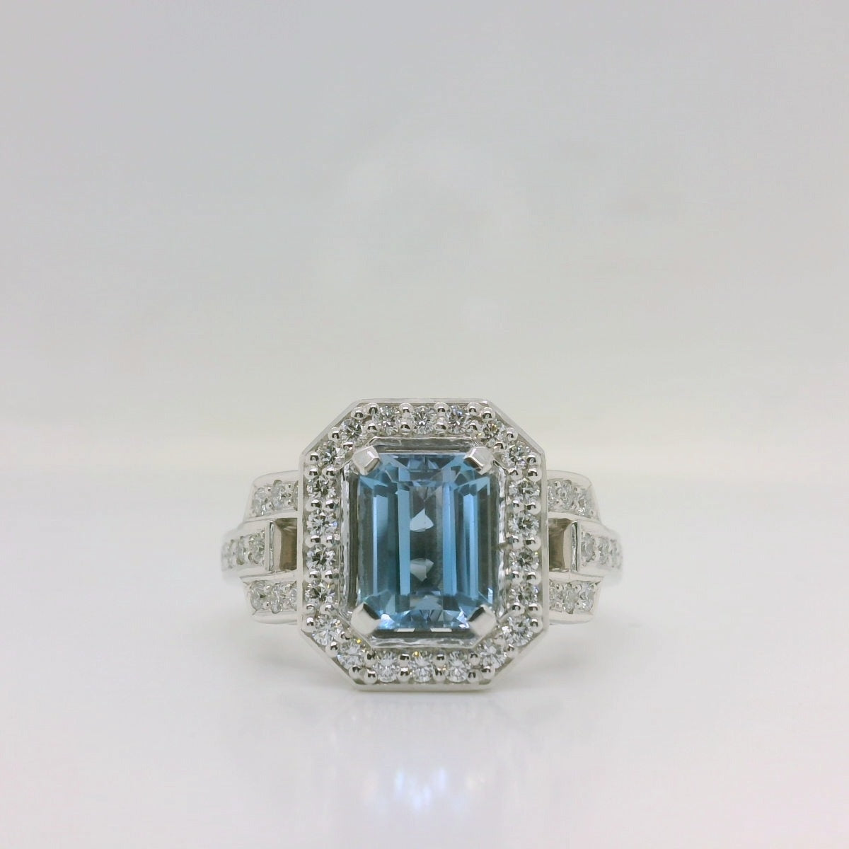 Aquamarine & Diamond Ring