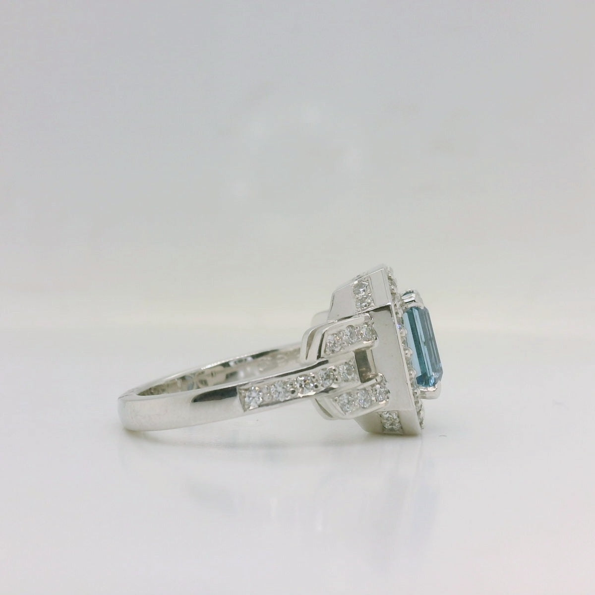 Aquamarine & Diamond Ring