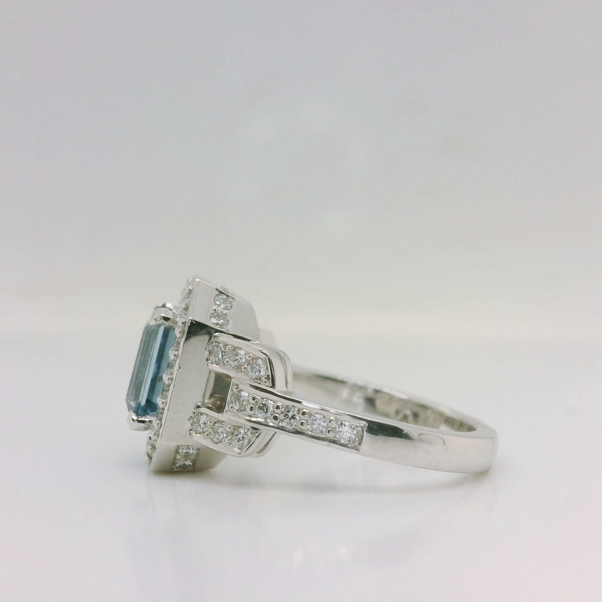 Aquamarine & Diamond Ring