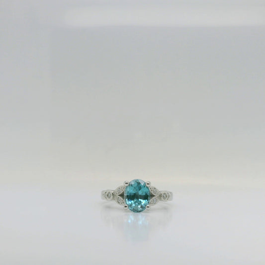 Blue Zircon Ring