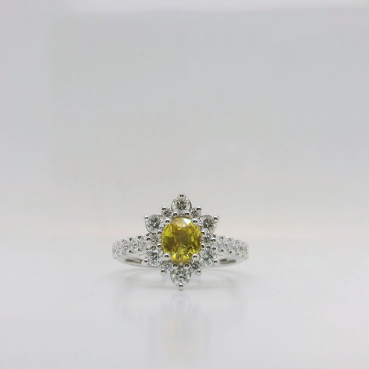 Yellow Sapphire Cluster Ring