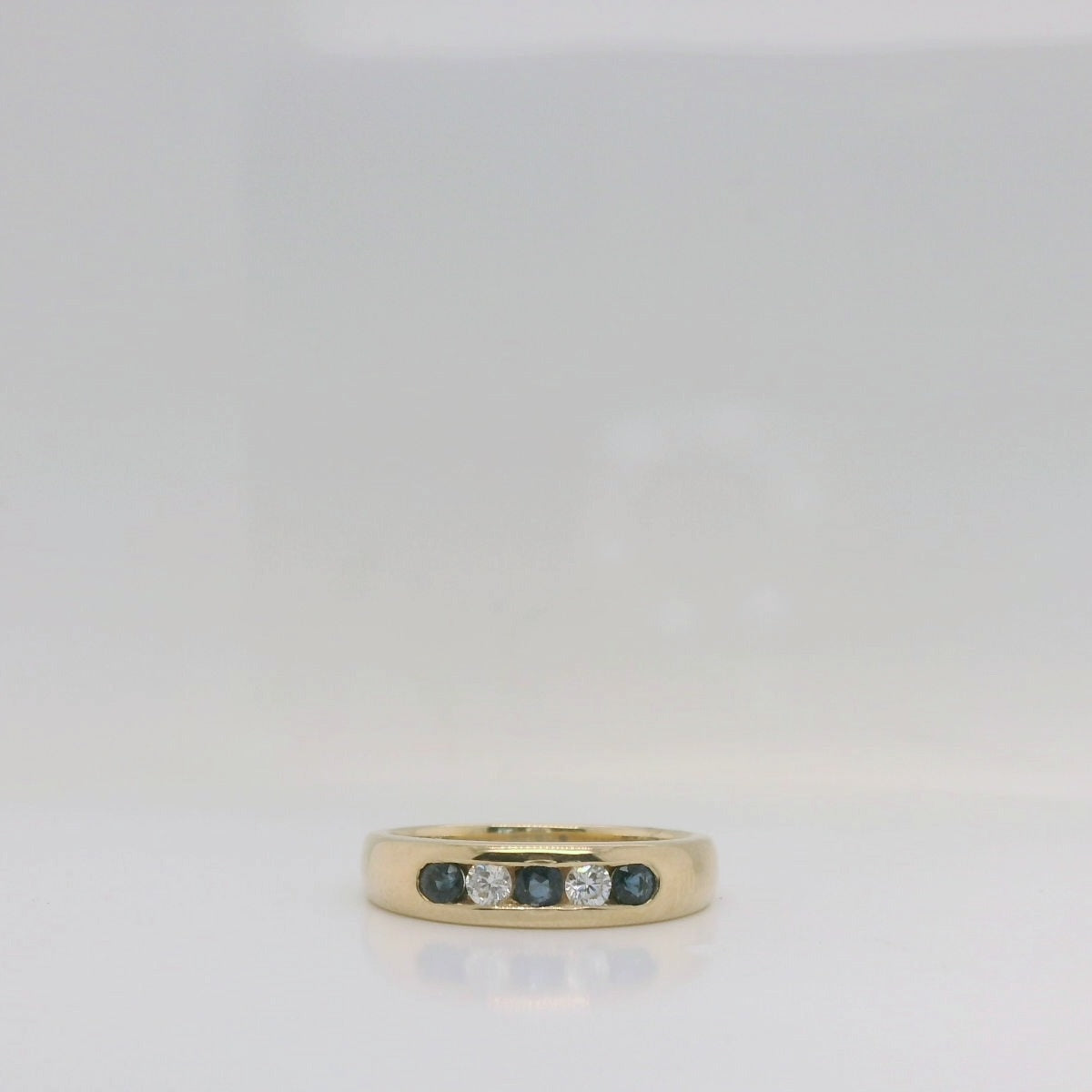 Sapphire & Diamond Channel Ring