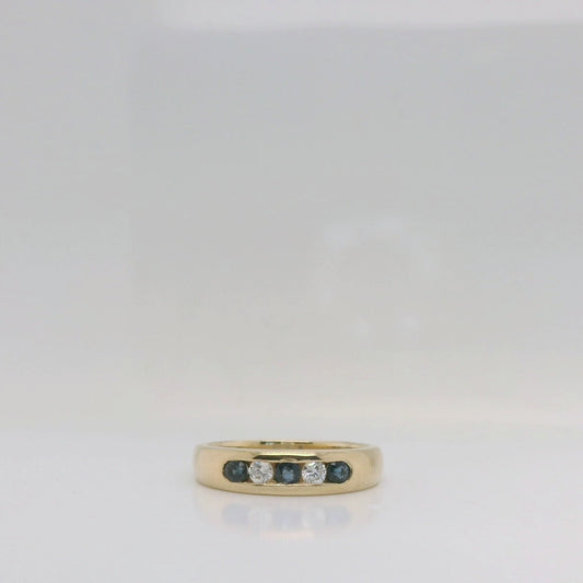 Sapphire & Diamond Channel Ring