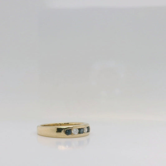 Sapphire & Diamond Channel Ring