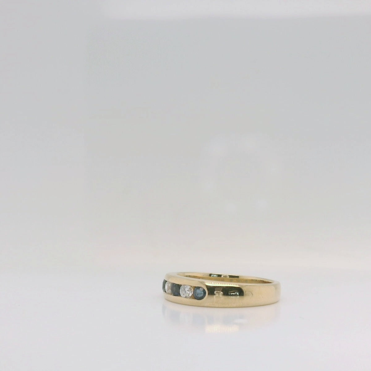 Sapphire & Diamond Channel Ring