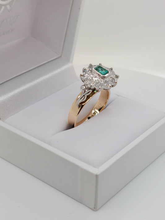 Emerald Cluster Ring