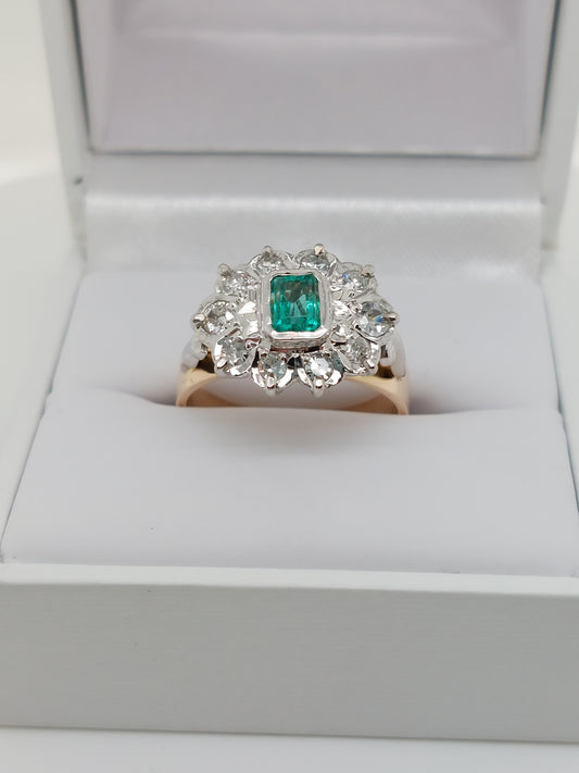 Emerald Cluster Ring