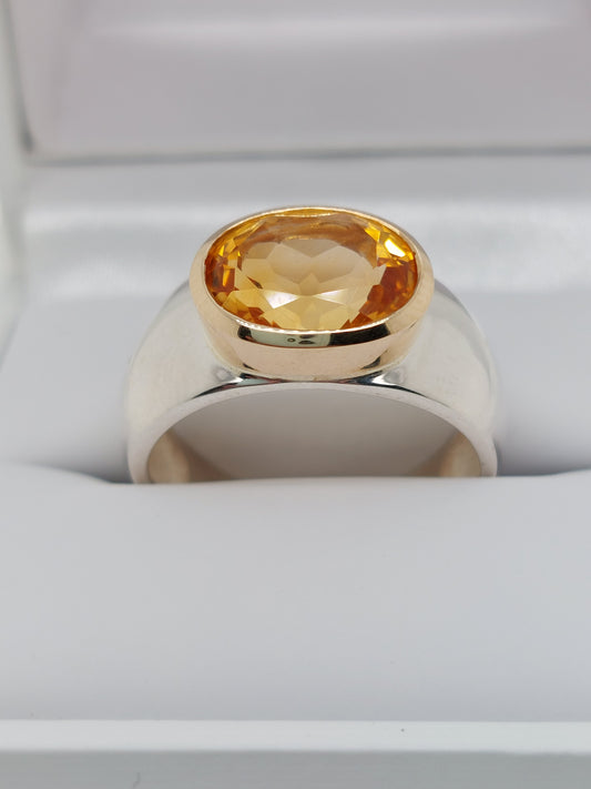 Two-Tone Citrine Ring