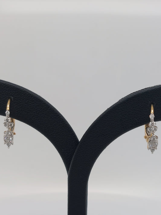 Diamond Cluster Drop Earrings